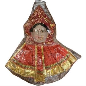 varalakshmi Red And‎ Gold Decrotive Feminine Head Size Small In Package
